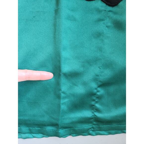 NWD Anthropologie Nikasha Embroidered Satin Dress Size XSP Petites Green #8F409 - Picture 9 of 12